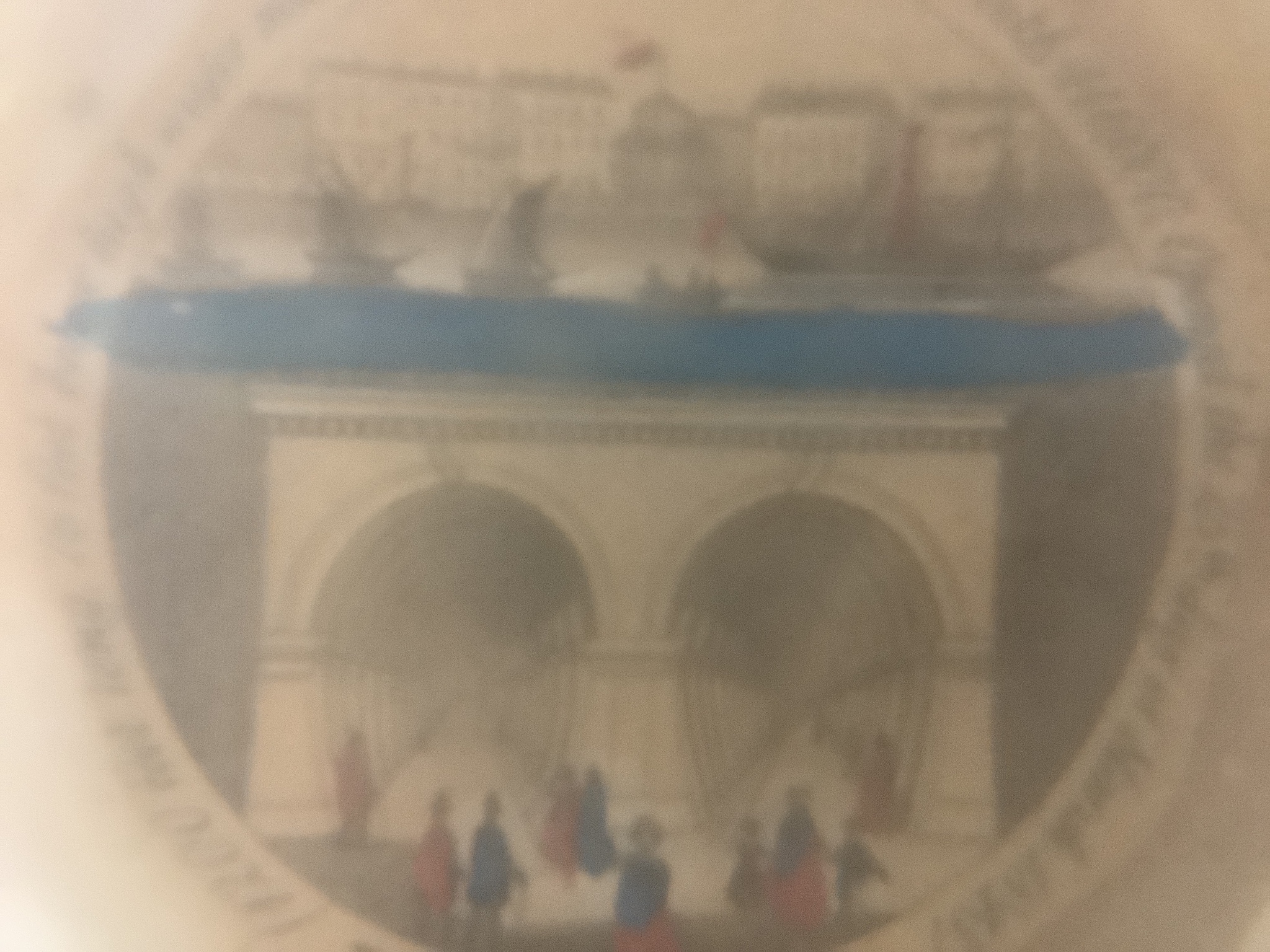 A 19th century alabaster souvenir Stanhope peep vase, Thames Tunnel view, height 11cm